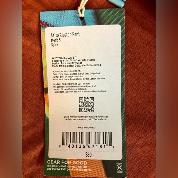 Cotopaxi Salto Ripstop pants spice men’s sm - Picture 6 of 6